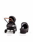 Mimi LUNO 2-in-1 setup showing stroller seat and carrycot options