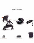 What is included with the Mimi LUNO 3-in-1 Travel System