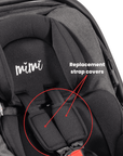 Mimi Luxe Infant Car seat | Strap Covers | Black