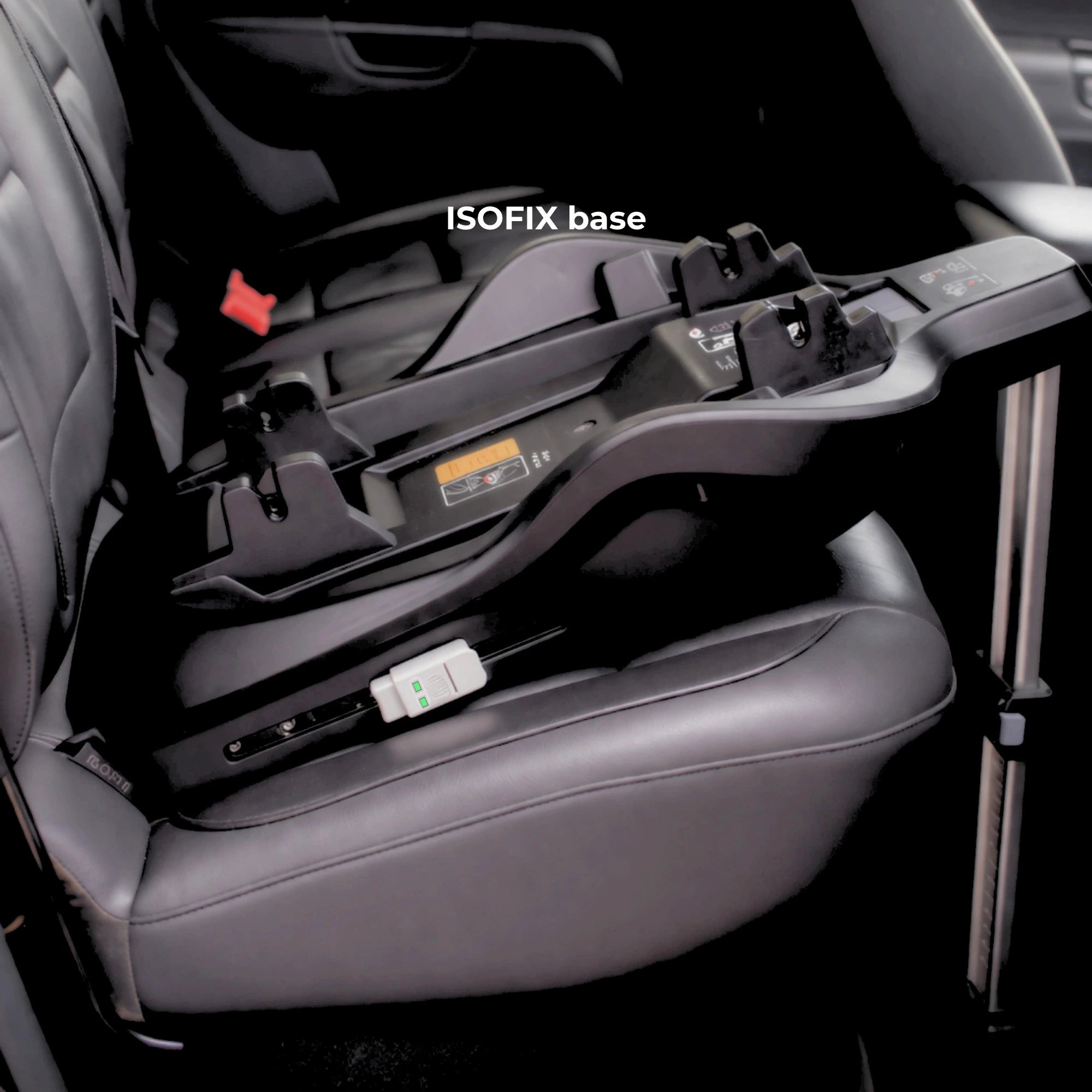 AVARO ISOFIX base installed on a vehicle seat with support leg