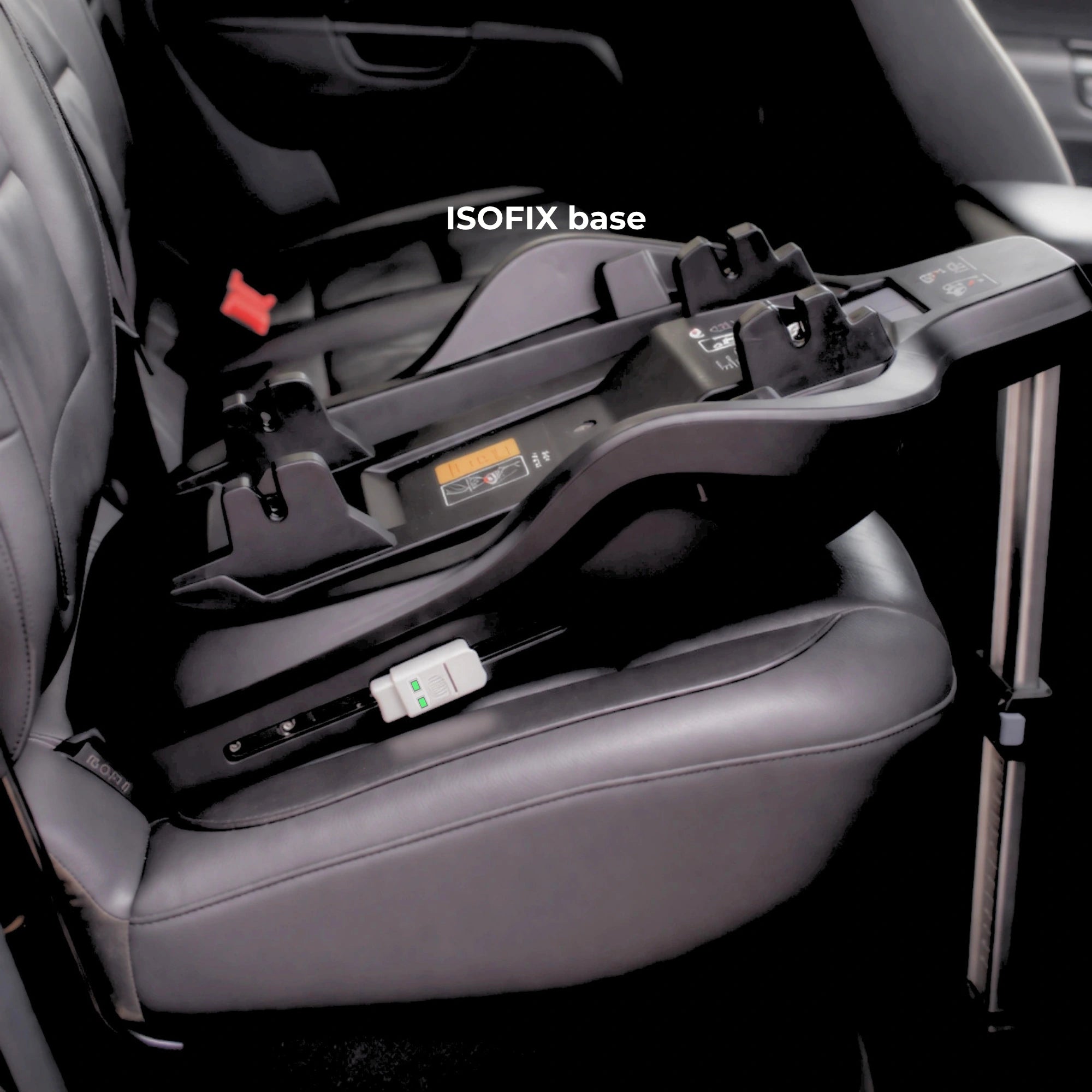 AVARO ISOFIX base installed on a vehicle seat with support leg