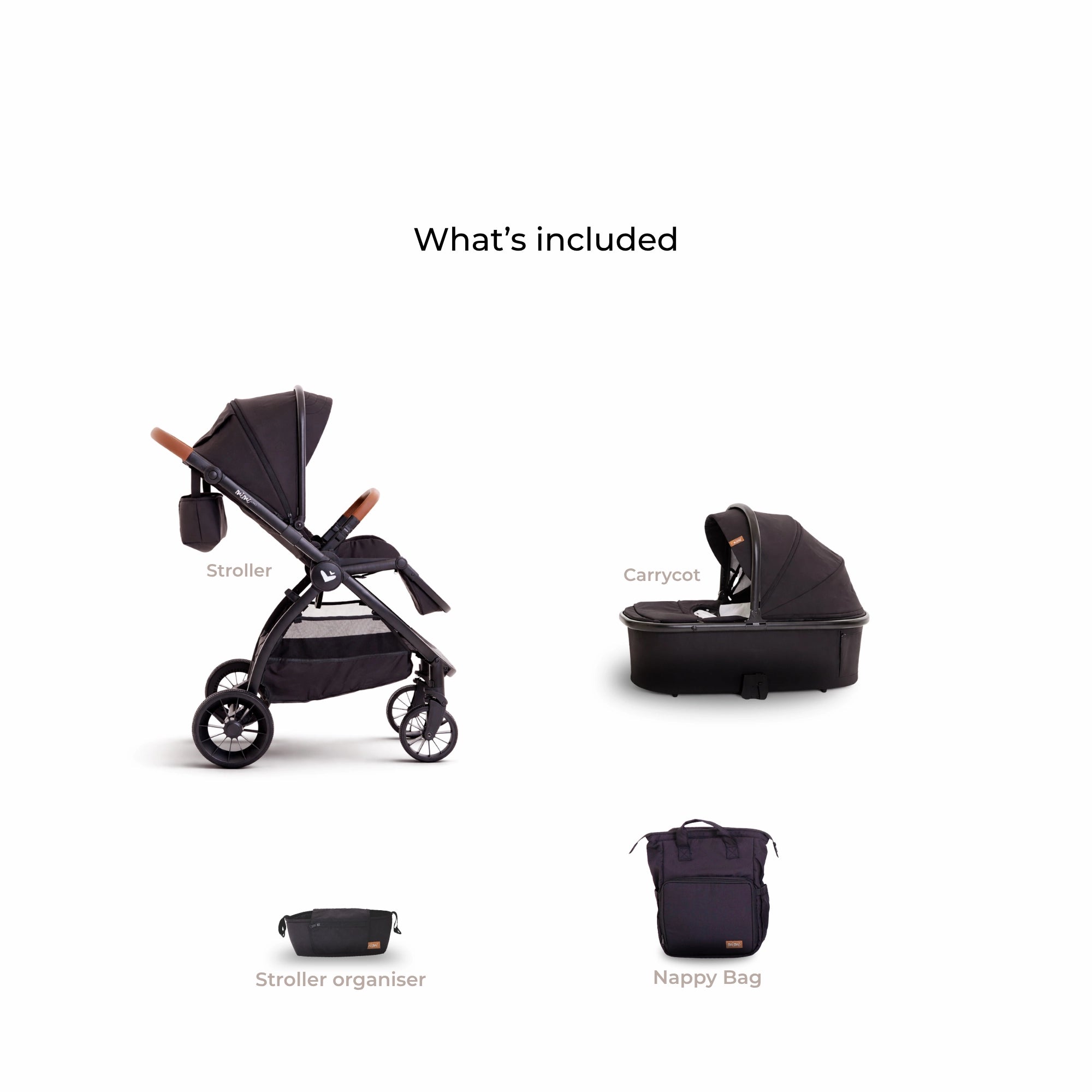 What is included with the Mimi LUNO 2-in-1 Travel System