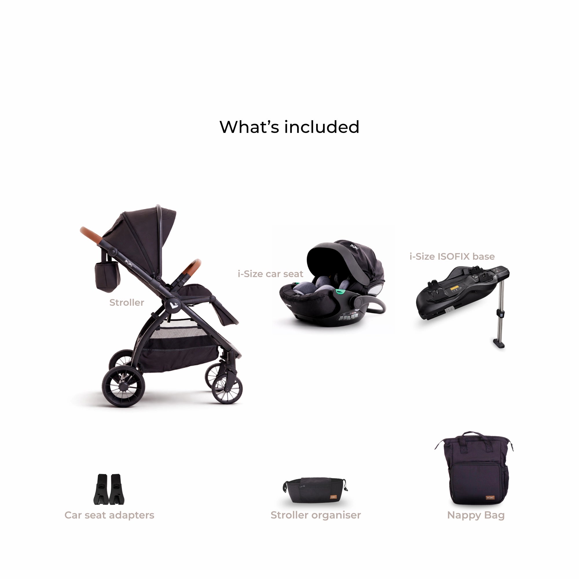 What is included with the Mimi LUNO 3-in-1 Travel System